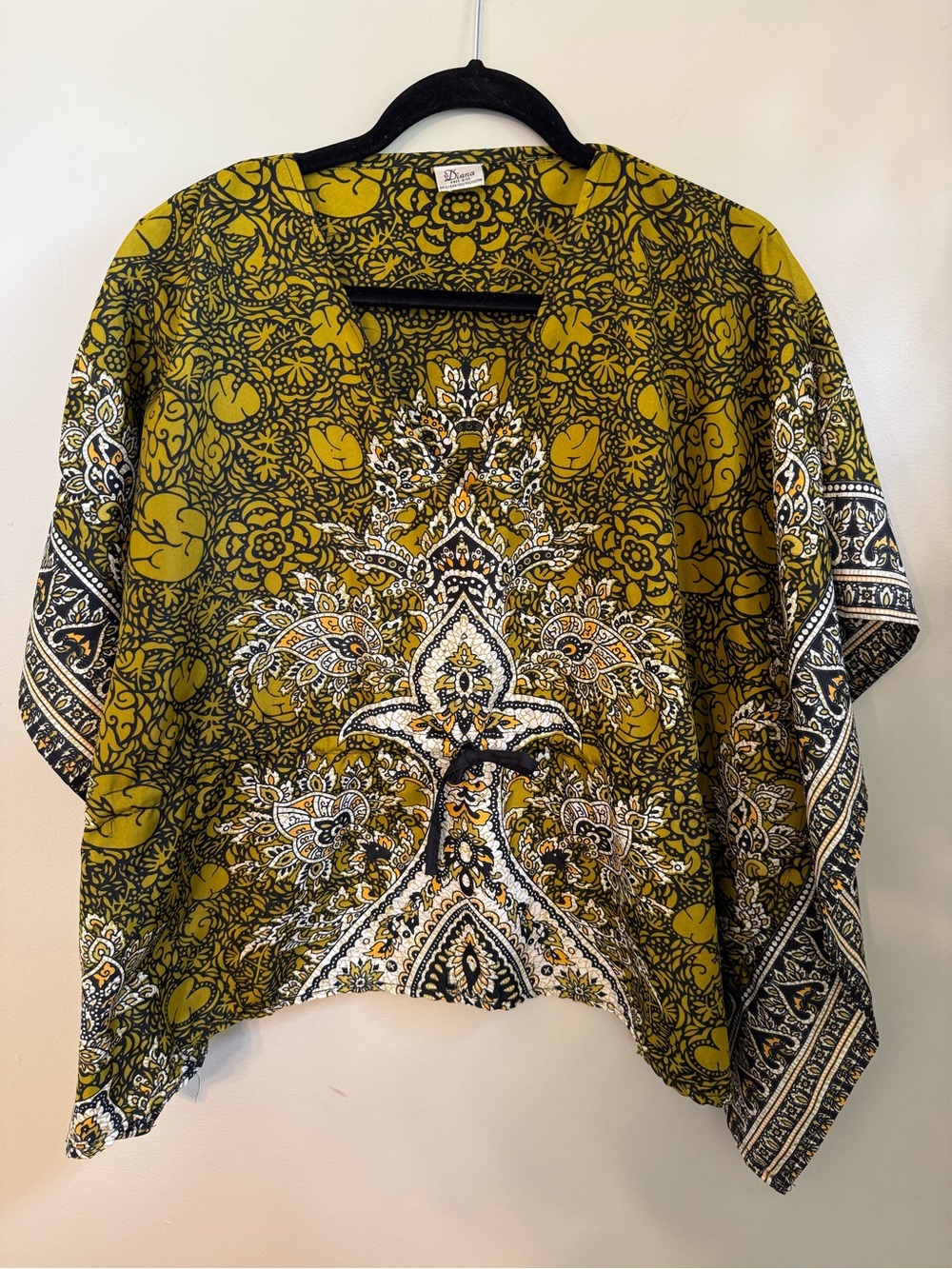 DIANA Women's Paisley Kimono Top - Boho Batwing Sleeve Blouse - Free Size